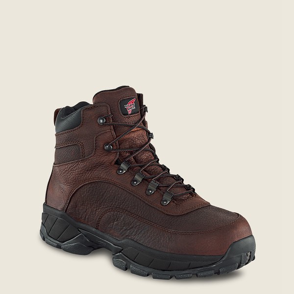 Red Wing Hiking Boots Truhiker - 6-inch Waterproof Soft Toe - Dark Brown - Mens YDI927165